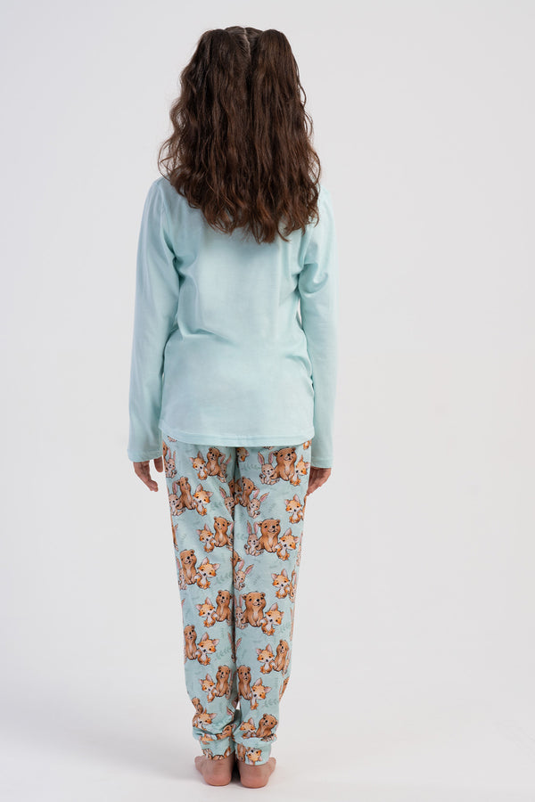 KIZ COCUK PIJAMA TAKIM SUPREM 503193 - Vienetta1.GrupA.YESIL