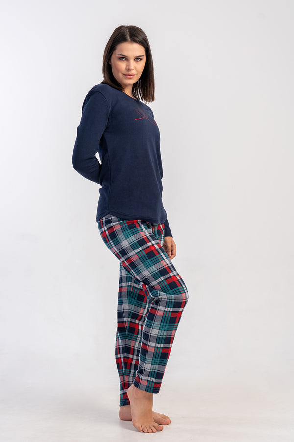 Woman Interlock Niva O Neck Pyjama Set