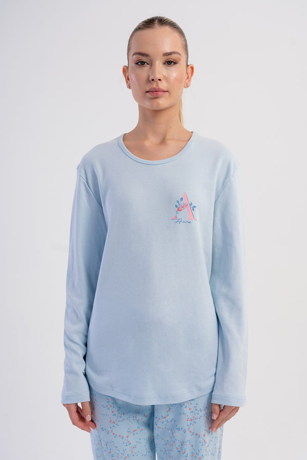 KADIN PIJAMA TAKIM INTERLOK 503237 - Vienetta1.GrupA.MAVI