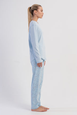 KADIN PIJAMA TAKIM INTERLOK 503237 - Vienetta1.GrupA.MAVI