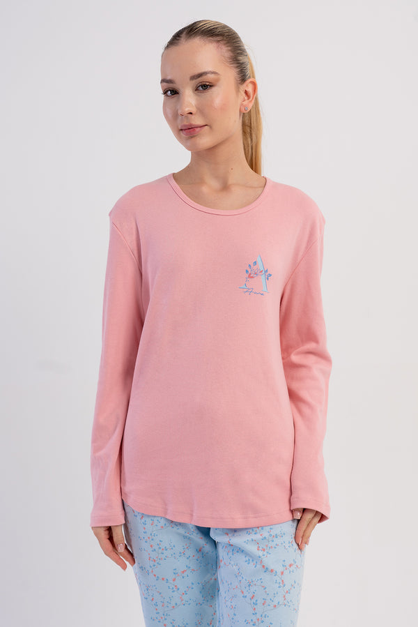 KADIN PIJAMA TAKIM INTERLOK 503237 - Vienetta1.GrupA.MAVI