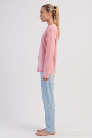 KADIN PIJAMA TAKIM INTERLOK 503237 - Vienetta1.GrupA.MAVI