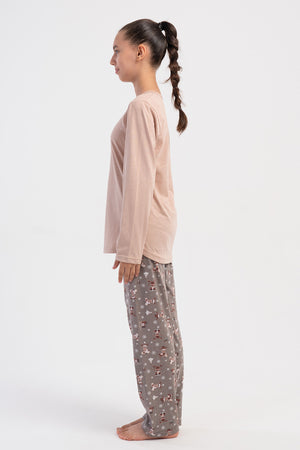 KIZ COCUK PIJAMA TAKIM SUPREM 503271 - VienettaSUTLU KAHVE7 - 8