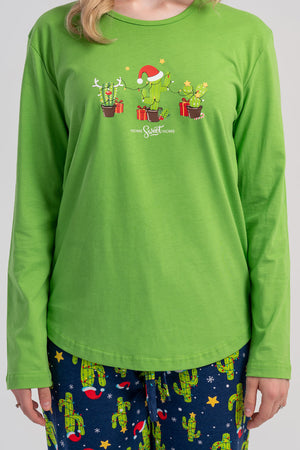 KADIN PIJAMA TAKIM SUPREM 503274 - Vienetta1.GrupKOYU YESIL