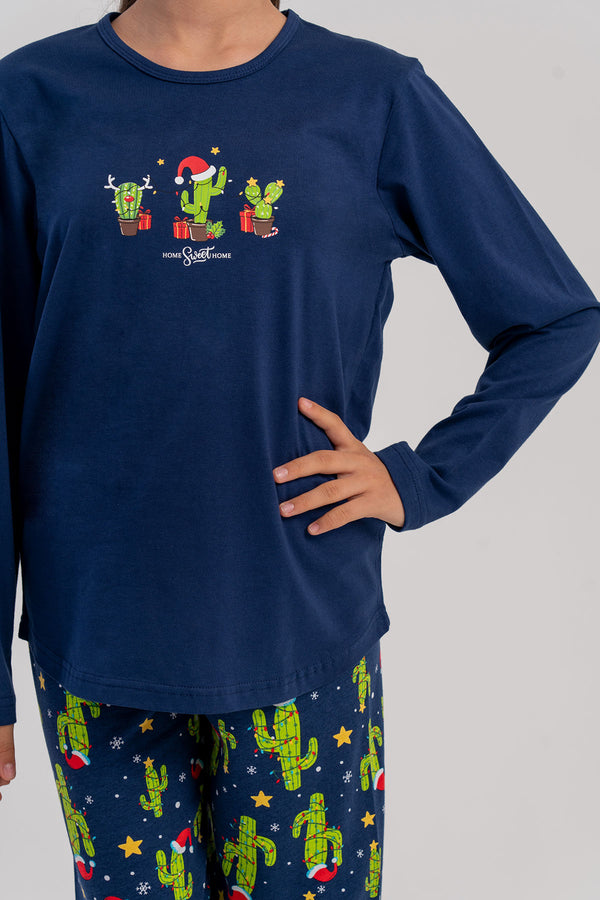 Kids' Girls Supreme Christmas Pari O Neck Pyjama Set