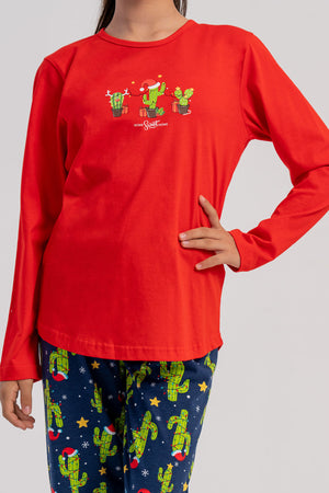 Kids' Girls Supreme Christmas Pari O Neck Pyjama Set