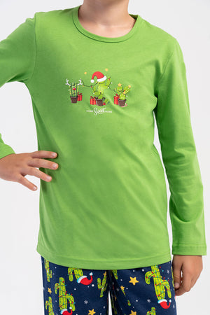 Kids' Boy Supreme Christmas Pari O Neck Pyjama Set