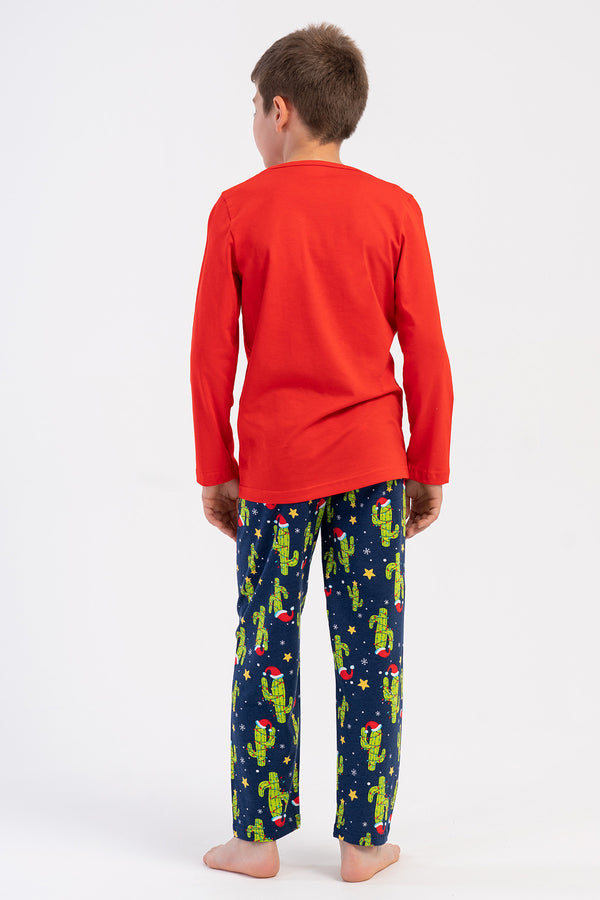 Kids' Boy Supreme Christmas Pari O Neck Pyjama Set