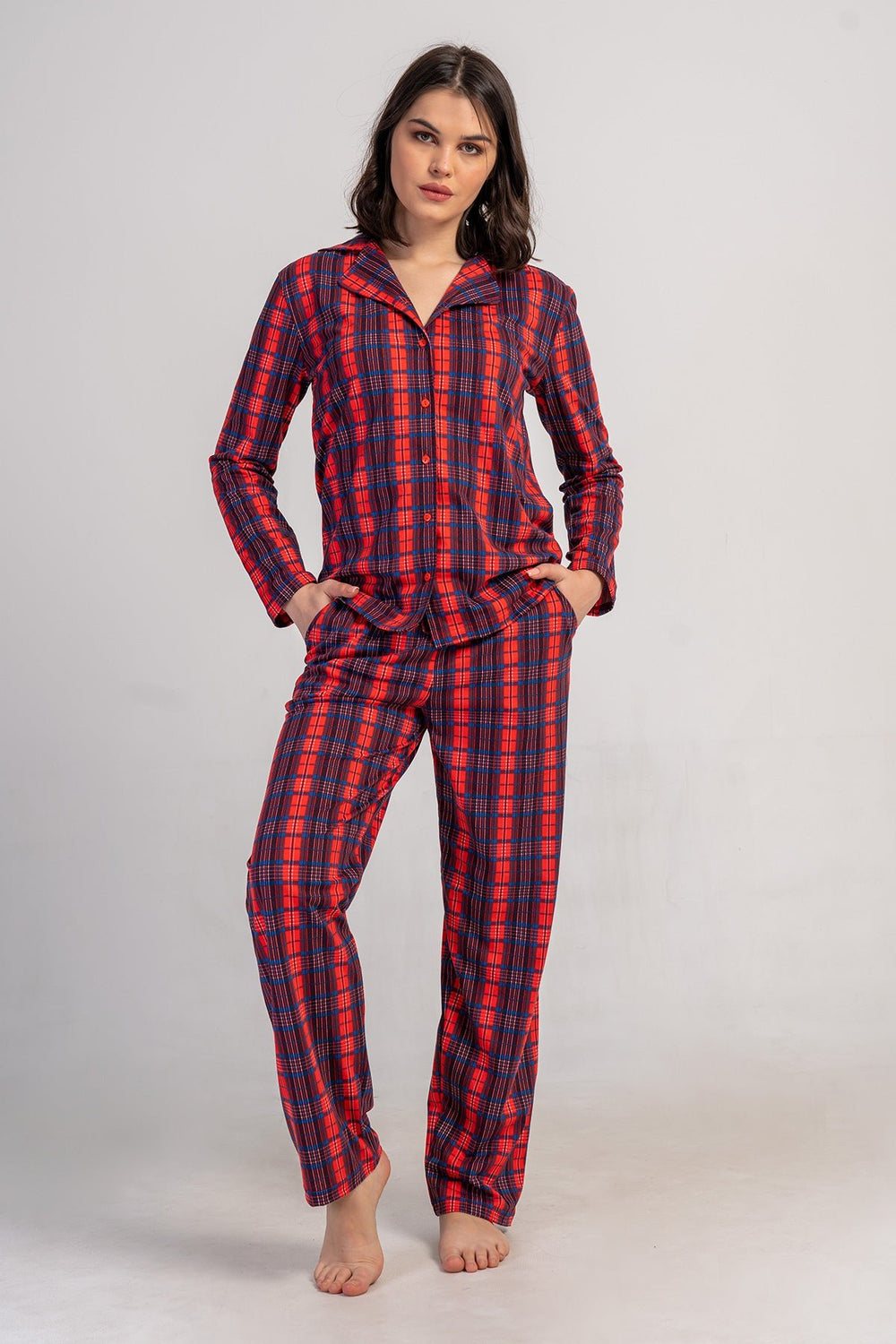 KADIN PIJAMA TAKIM SUPREM 503283 - Vienetta1.GrupBORDO