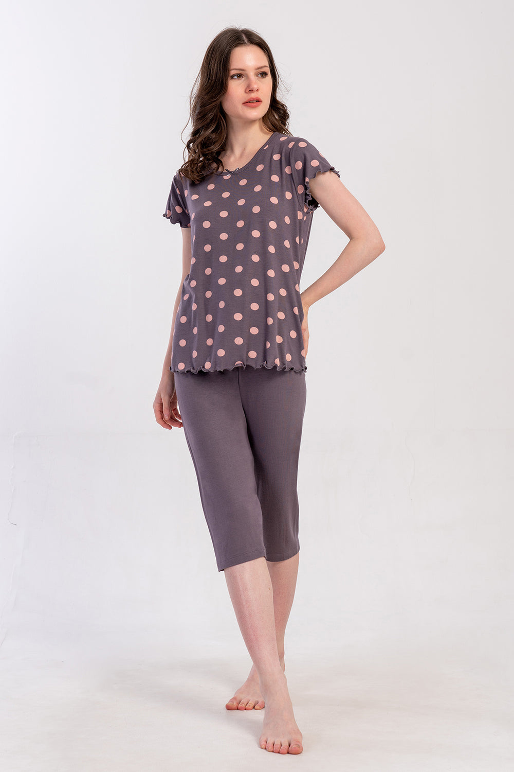Woman Viscon Big Size Tena Capri Set
