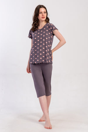 Woman Viscon Big Size Tena Capri Set