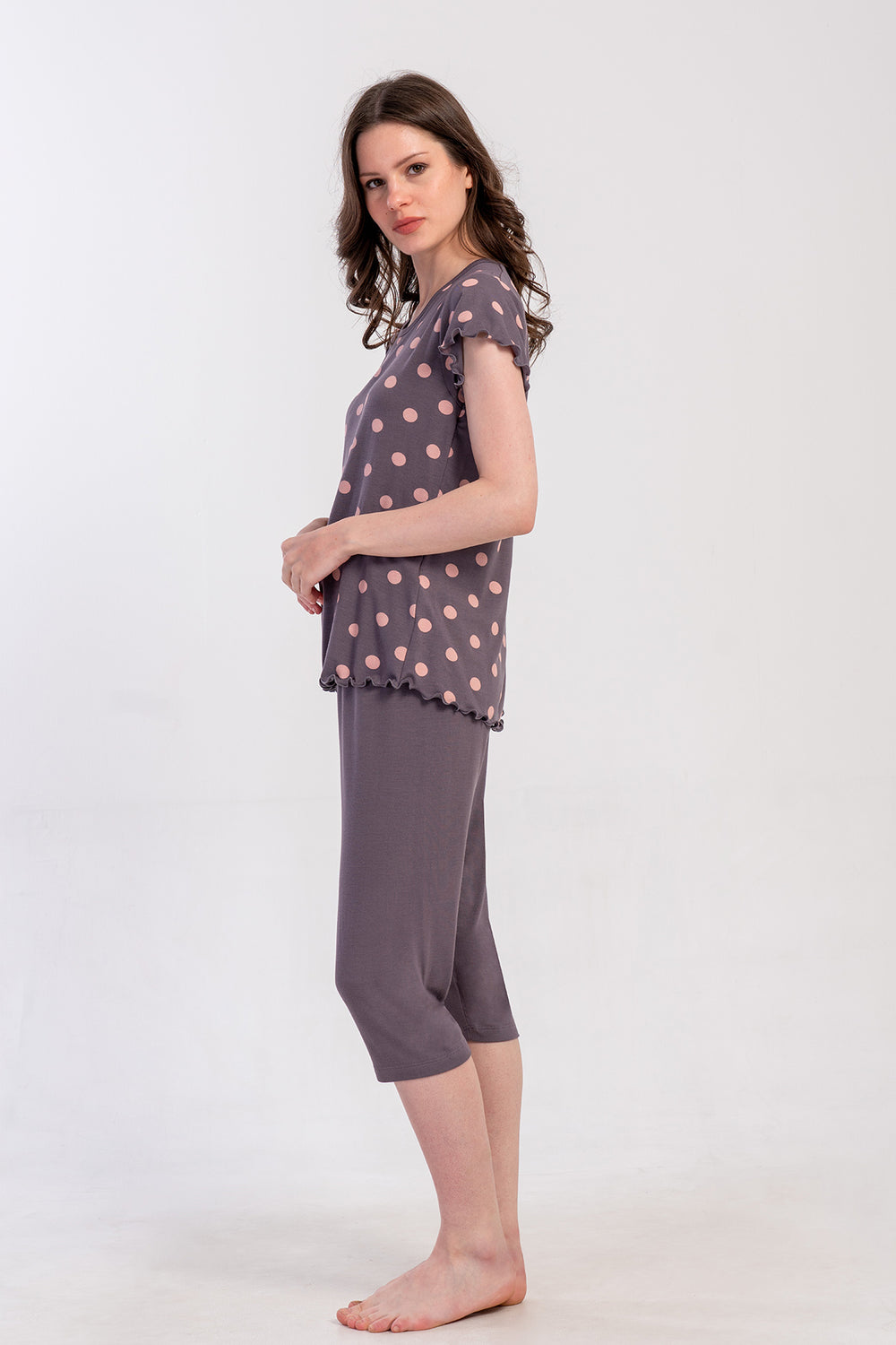 Woman Viscon Big Size Tena Capri Set