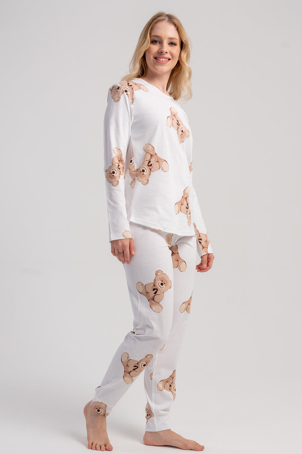 KADIN PIJAMA TAKIM SUPREM 503292 - Vienetta1.GrupBEJ