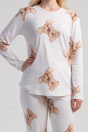 KADIN PIJAMA TAKIM SUPREM 503292 - Vienetta1.GrupBEJ