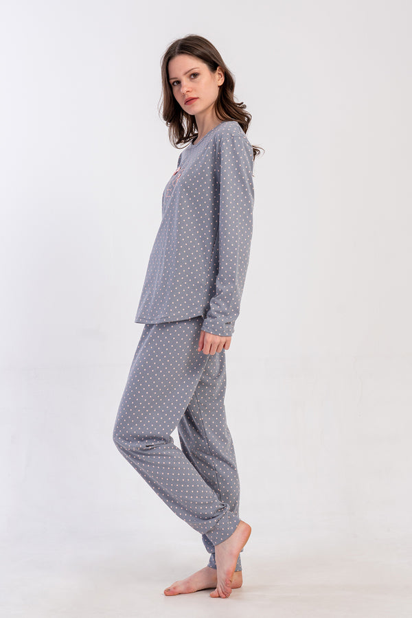 KADIN P.SUPREM O YAKA UZUN KOL ETEGI OVAL PIJAMA TAKIM