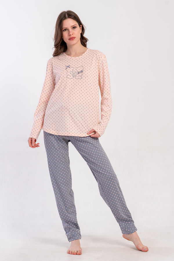 KADIN PIJAMA TAKIM SUPREM 503304 - Vienetta1.GrupBABY PINK