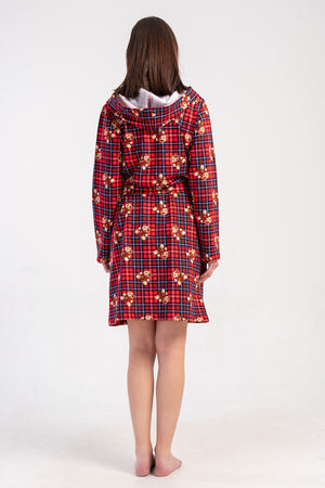 Woman Two Yarn Runy Red Dressing Gown