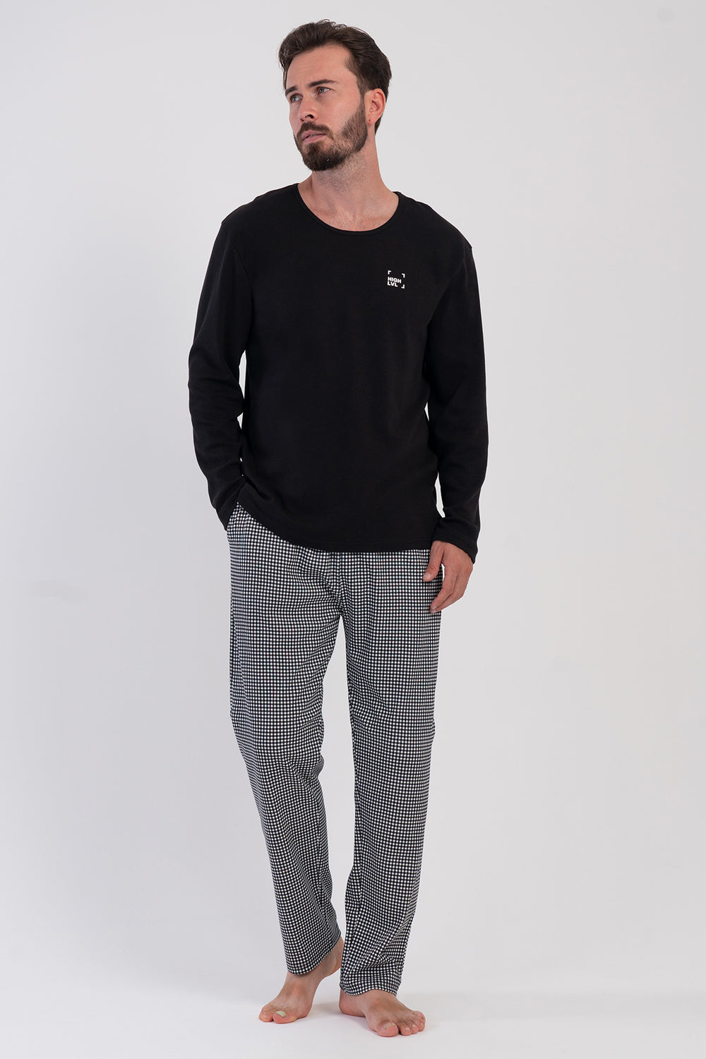 ERKEK PIJAMA TAKIM INTERLOK 503362 - Vienetta1.GrupSIYAH