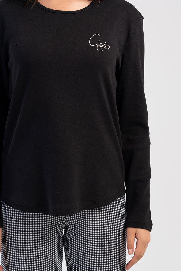 KADIN PIJAMA TAKIM INTERLOK 503363 - VienettaSIYAHM