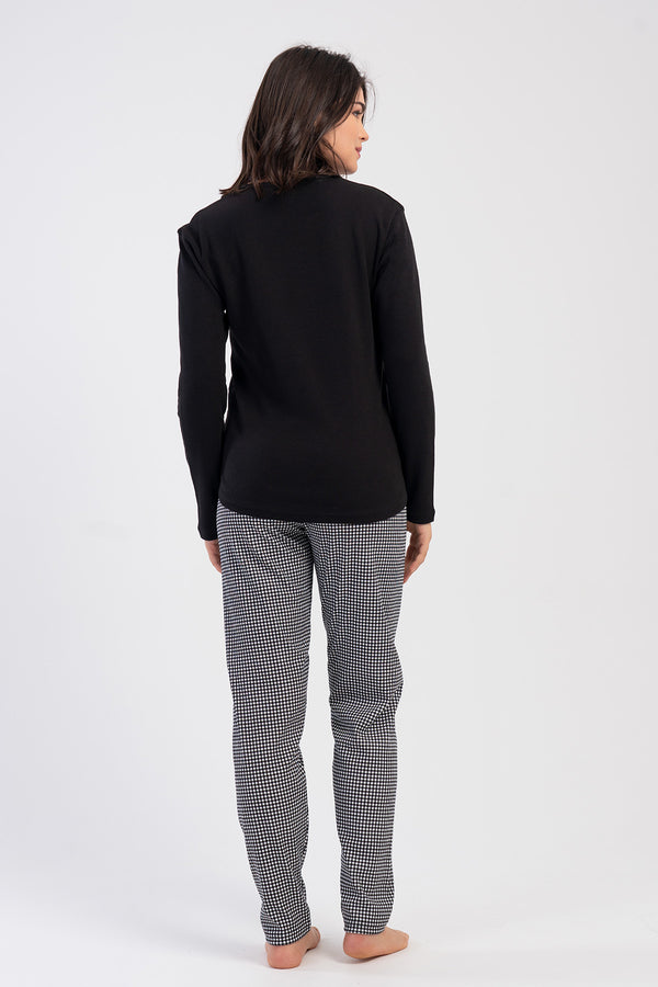KADIN PIJAMA TAKIM INTERLOK 503363 - VienettaSIYAHM