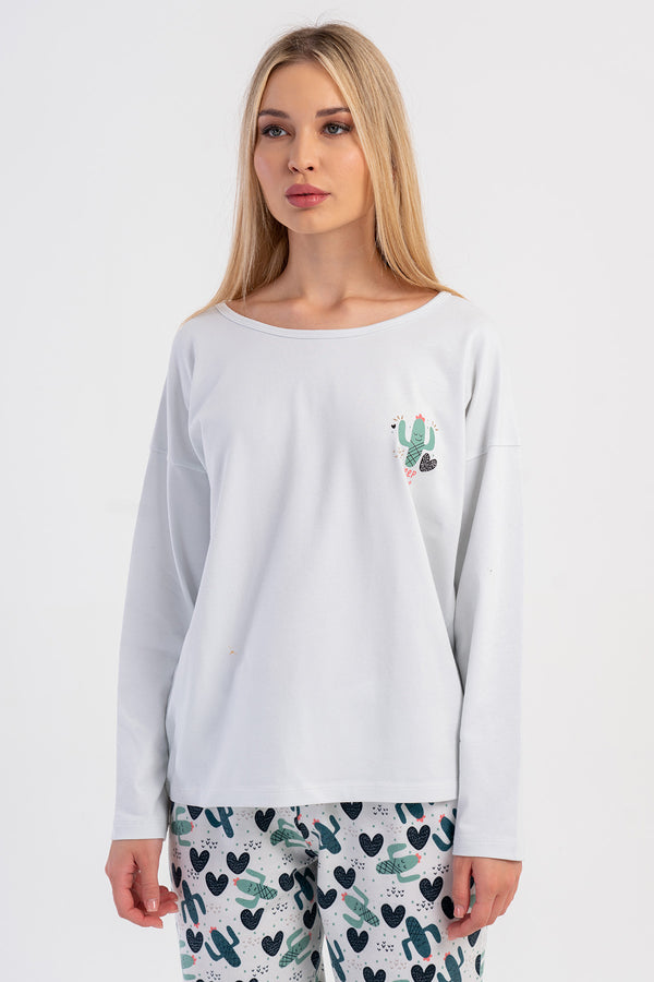 KADIN PIJAMA TAKIM VIENETTA PINK 503365 - Vienetta1.GrupKREM