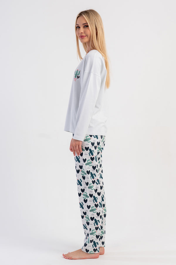 KADIN PIJAMA TAKIM VIENETTA PINK 503365 - Vienetta1.GrupKREM