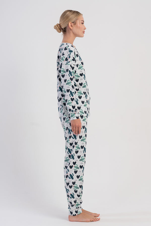 KADIN PIJAMA TAKIM VIENETTA PINK 503366 - Vienetta1.GrupKREM