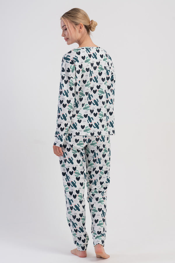 KADIN PIJAMA TAKIM VIENETTA PINK 503366 - Vienetta1.GrupKREM