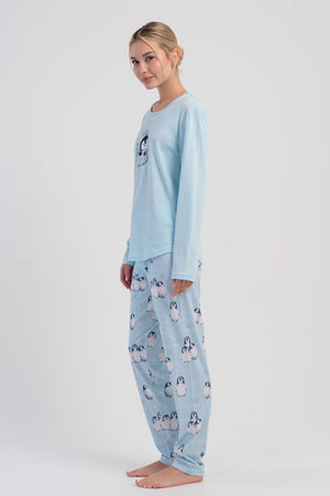 KADIN PIJAMA TAKIM SUPREM 504020 - Vienetta1.GrupA.MAVI