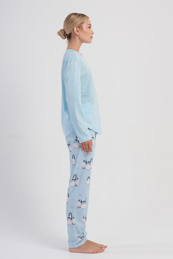 KADIN PIJAMA TAKIM SUPREM 504020 - Vienetta1.GrupA.MAVI