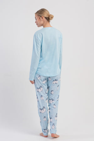 KADIN PIJAMA TAKIM SUPREM 504020 - Vienetta1.GrupA.MAVI