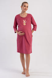 KADIN P.SUPREM CIFT PATLI 3/4KOL HAMILE TUNIK