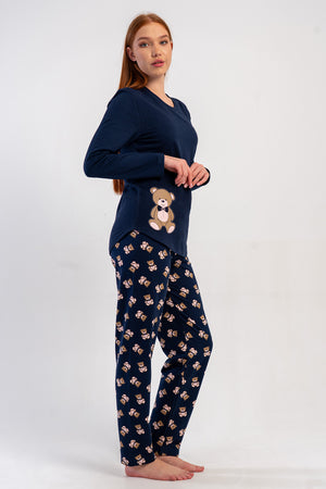 KADIN PIJAMA TAKIM 2IPLIK 504027 - Vienetta1.GrupY.LACIVERT