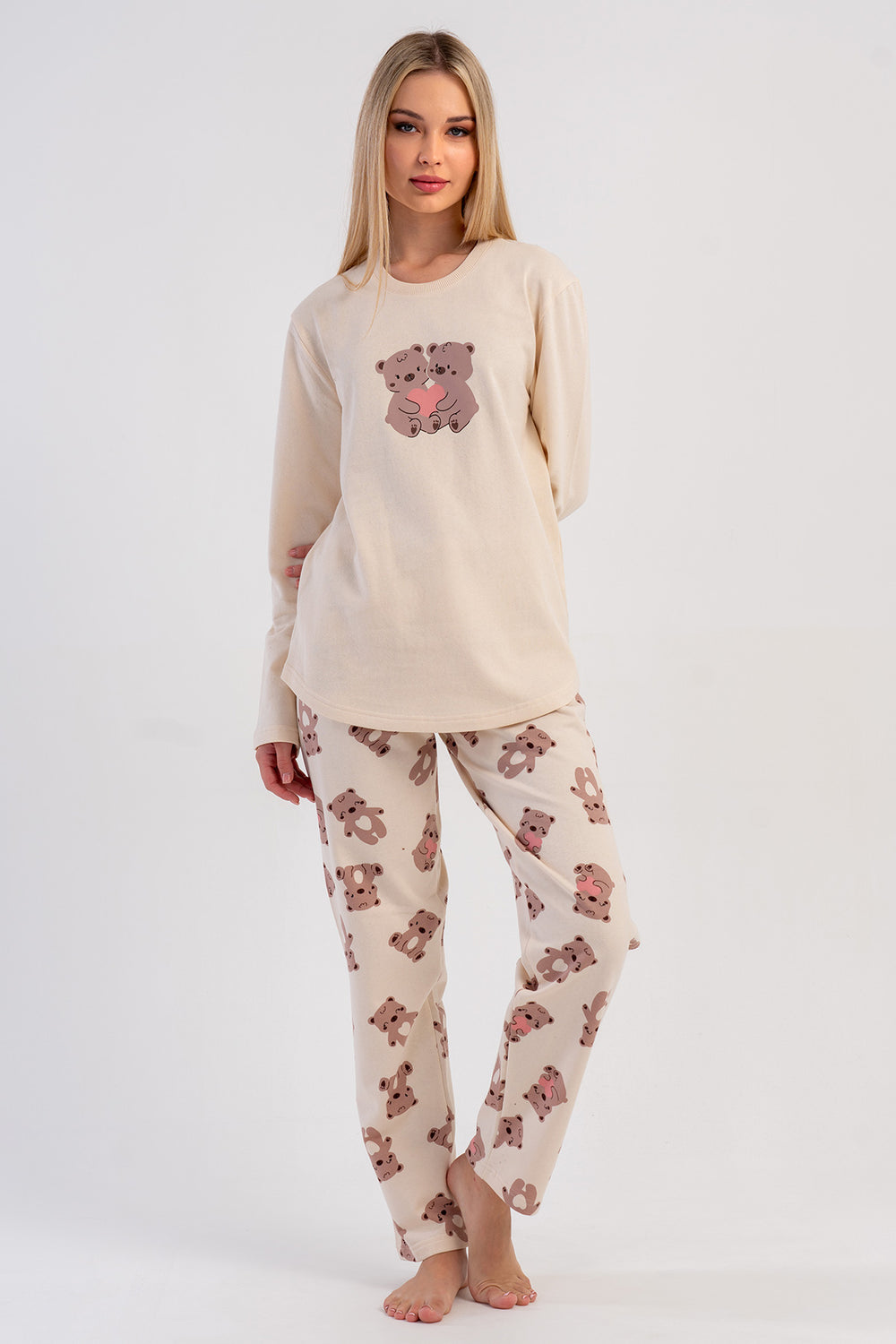 KADIN PIJAMA TAKIM 2IPLIK 504028 - Vienetta1.GrupBEJ