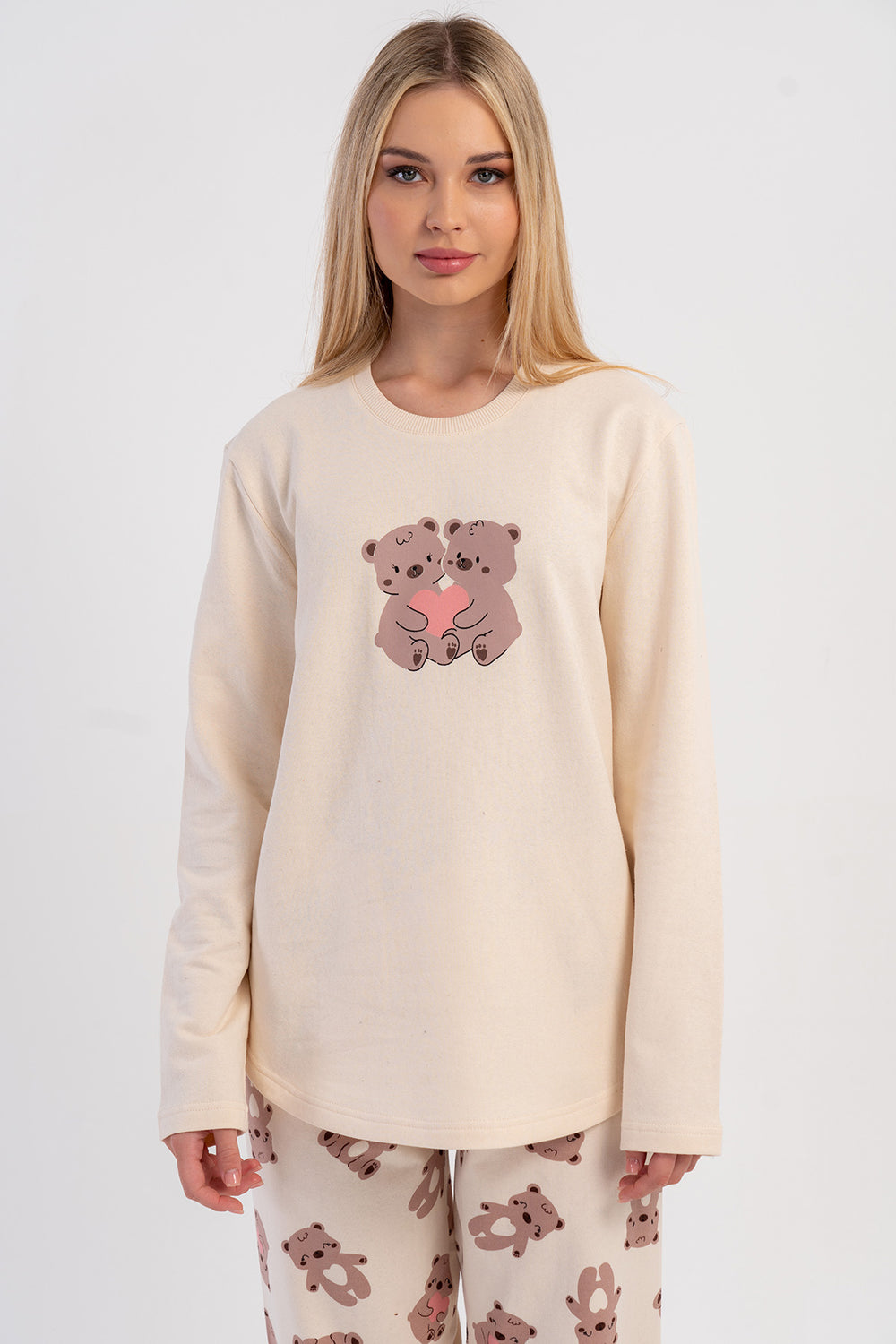 KADIN PIJAMA TAKIM 2IPLIK 504028 - Vienetta1.GrupBEJ