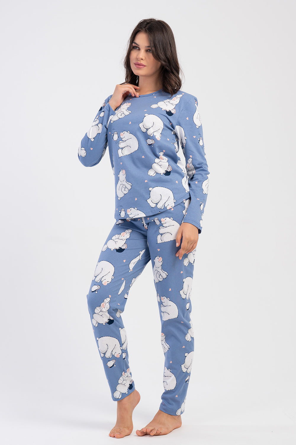 KADIN PIJAMA TAKIM SUPREM 504038 - Vienetta1.GrupAÇIK LACIVERT