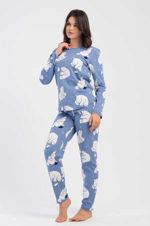 KADIN PIJAMA TAKIM SUPREM 504038 - Vienetta1.GrupAÇIK LACIVERT