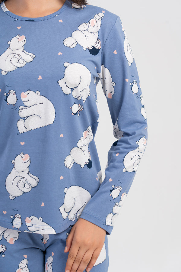 KADIN PIJAMA TAKIM SUPREM 504038 - Vienetta1.GrupAÇIK LACIVERT