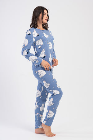 KADIN PIJAMA TAKIM SUPREM 504038 - Vienetta1.GrupAÇIK LACIVERT