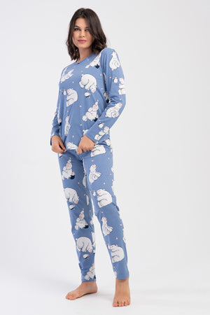 KADIN PIJAMA TAKIM SUPREM 504038 - Vienetta1.GrupAÇIK LACIVERT