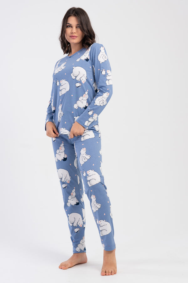 KADIN PIJAMA TAKIM SUPREM 504038 - Vienetta1.GrupAÇIK LACIVERT