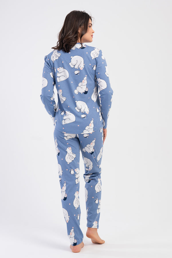 KADIN PIJAMA TAKIM SUPREM 504038 - VienettaAÇIK LACIVERTM