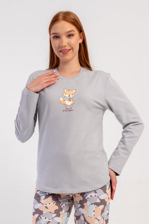 KADIN PIJAMA TAKIM 2IPLIK 504050 - VienettaA.GRIS