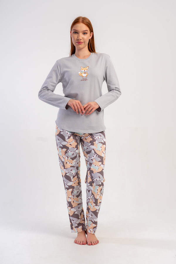 KADIN PIJAMA TAKIM 2IPLIK 504050 - VienettaA.GRIS