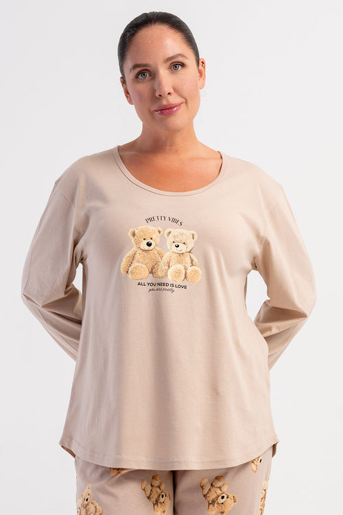 KADIN XXL PIJAMA TAKIM SUPREM 504055 - Vienetta1.GrupAÇIK PEMBE