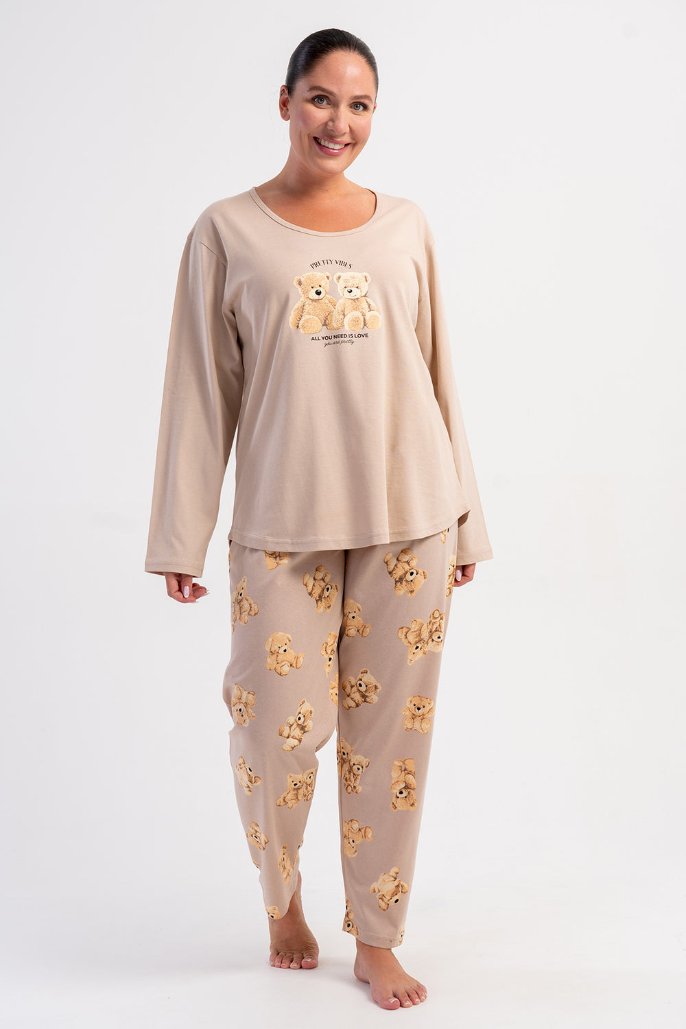 KADIN XXL PIJAMA TAKIM SUPREM 504055 - Vienetta1.GrupAÇIK PEMBE