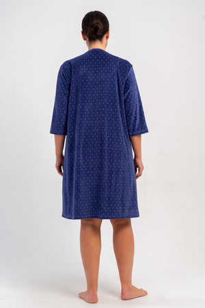 KADIN BATTAL EV ELBİSESİ KADİFE 507009 - Vienetta1.GrupLACIVERT