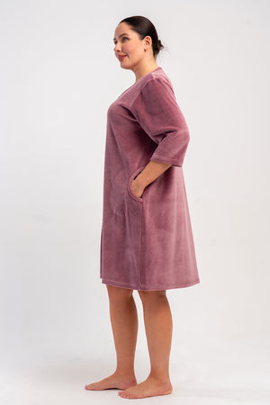 KADIN EV ELBISESI KADIFE 507016 - VienettaMOR1XL