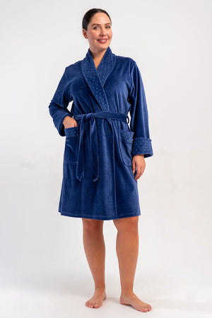 KADIN SABAHLIK KADIFE 507025 - VienettaLACIVERT1XL