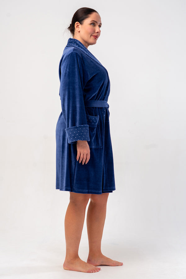 KADIN SABAHLIK KADIFE 507025 - VienettaLACIVERT1XL